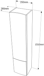 Velvex Пенал для ванной Luna 35 белый – фотография-5